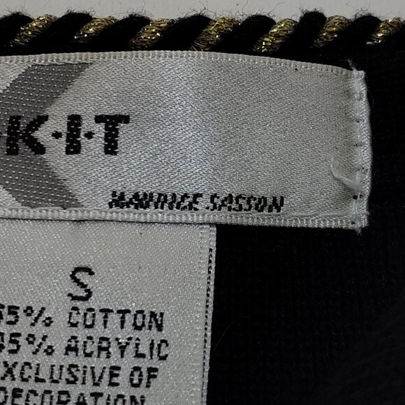 Kikit Christmas Sweater Vest Small Beaded Embroidery Sleeveless Maurice Sasson - Picture 9 of 11